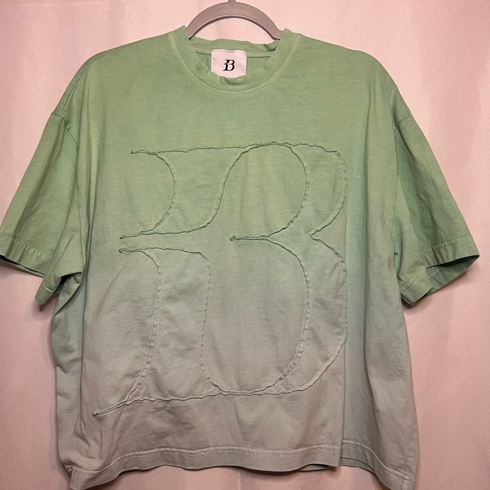 Green Ombre T-Shirt with Embroidered Logo